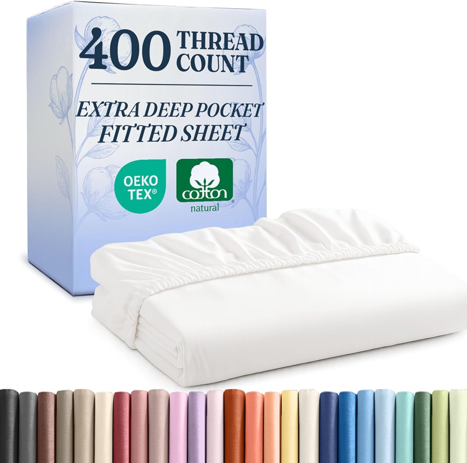 Extra Deep Queen Fitted Sheet - 400 Thread Count Cotton Luxury