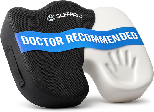 Sleepavo Office Chair Cushion for Tailbone Pain Relief and Comfort
