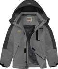 Boys Waterproof Ski Coat with Thick Fleece Lining - Windproof Winter