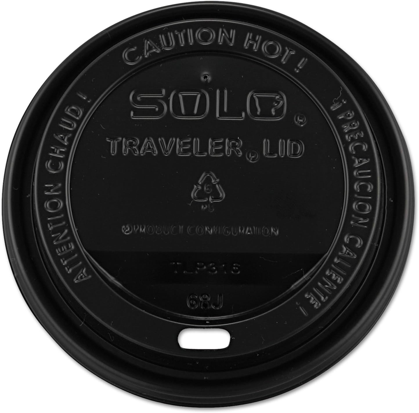 Solo TLB316-0004 Black Traveler Plastic Lid for Hot Cups