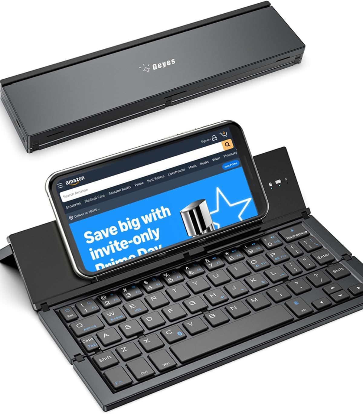 Compact Geyes Bluetooth Keyboard for Phones & Tablets