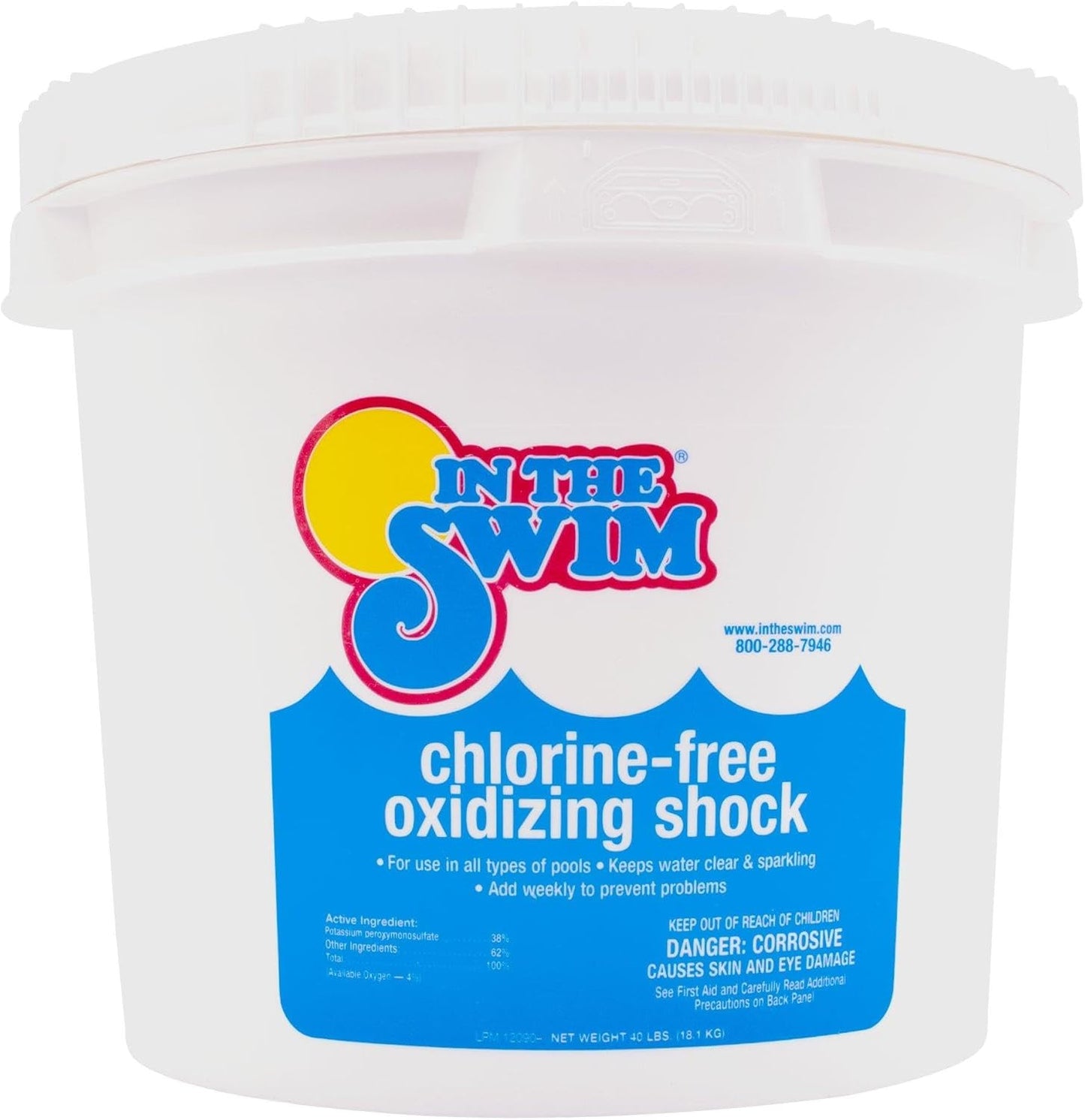 Chlorine-Free Pool Shock for Clean Water - 40 Pound Bucket