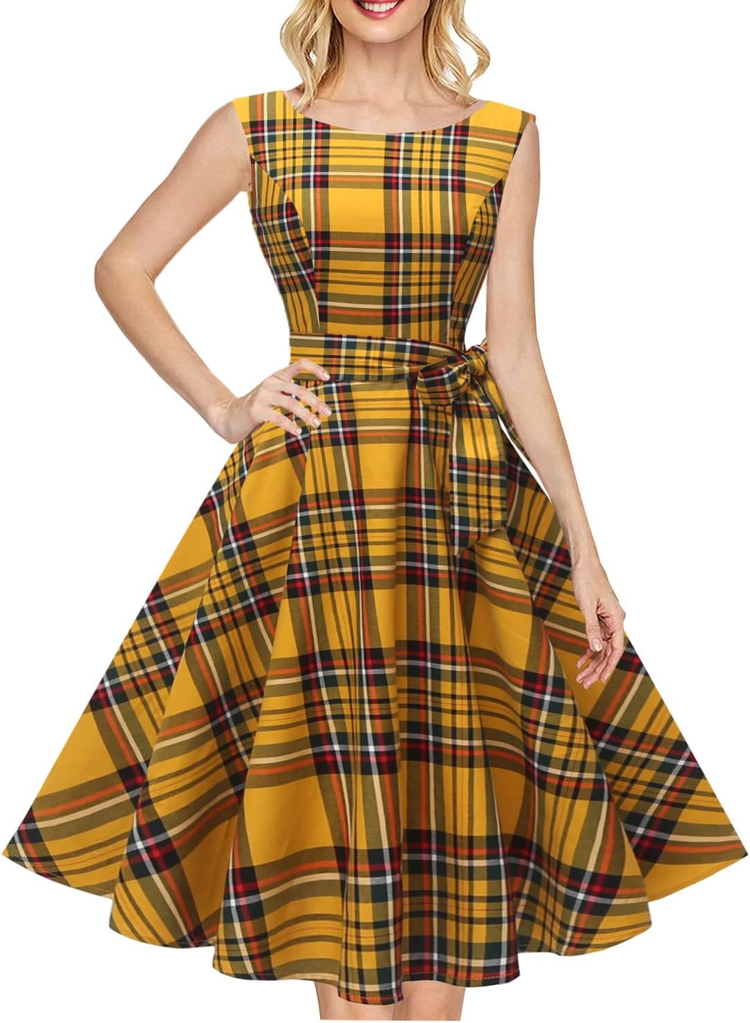 Vintage 1950s Cocktail Dress for Women - Boatneck Sleeveless Style