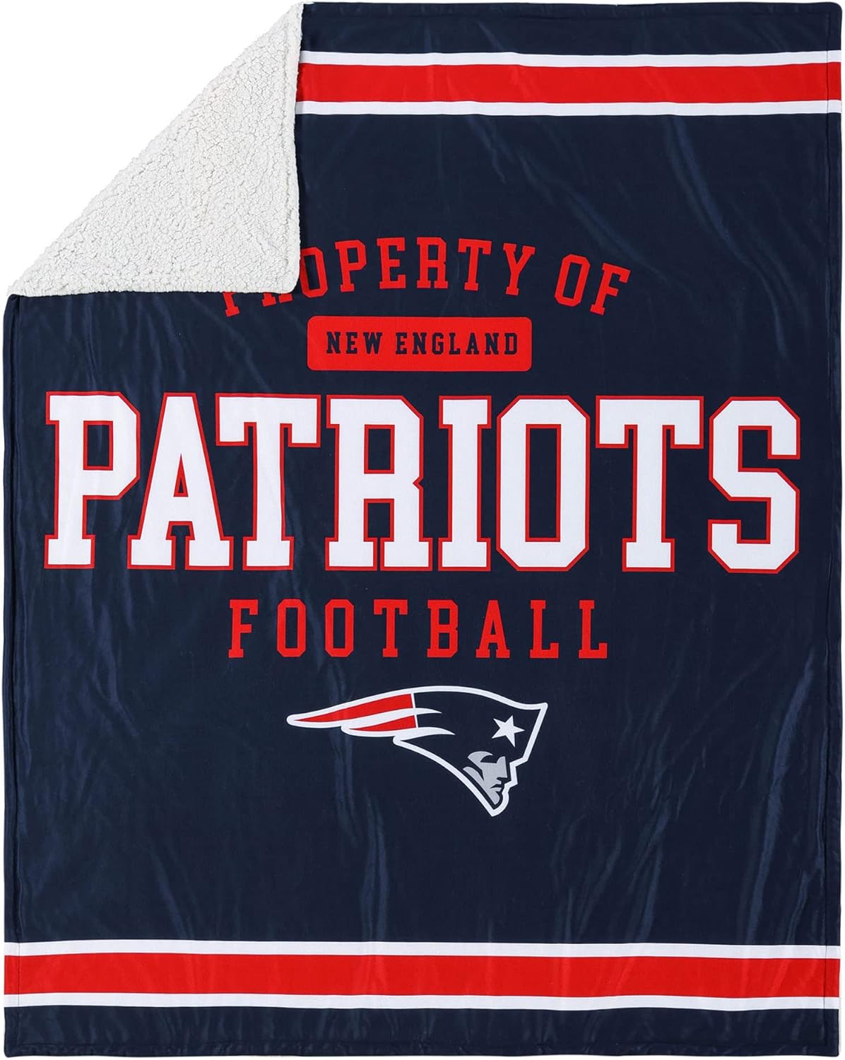 FOCO NFL Team Logo Sherpa Plush Throw Blanket - 60 in x 50 in
