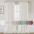 Semi Sheer Linen Curtains 108 in Panels - Light Filtering Privacy