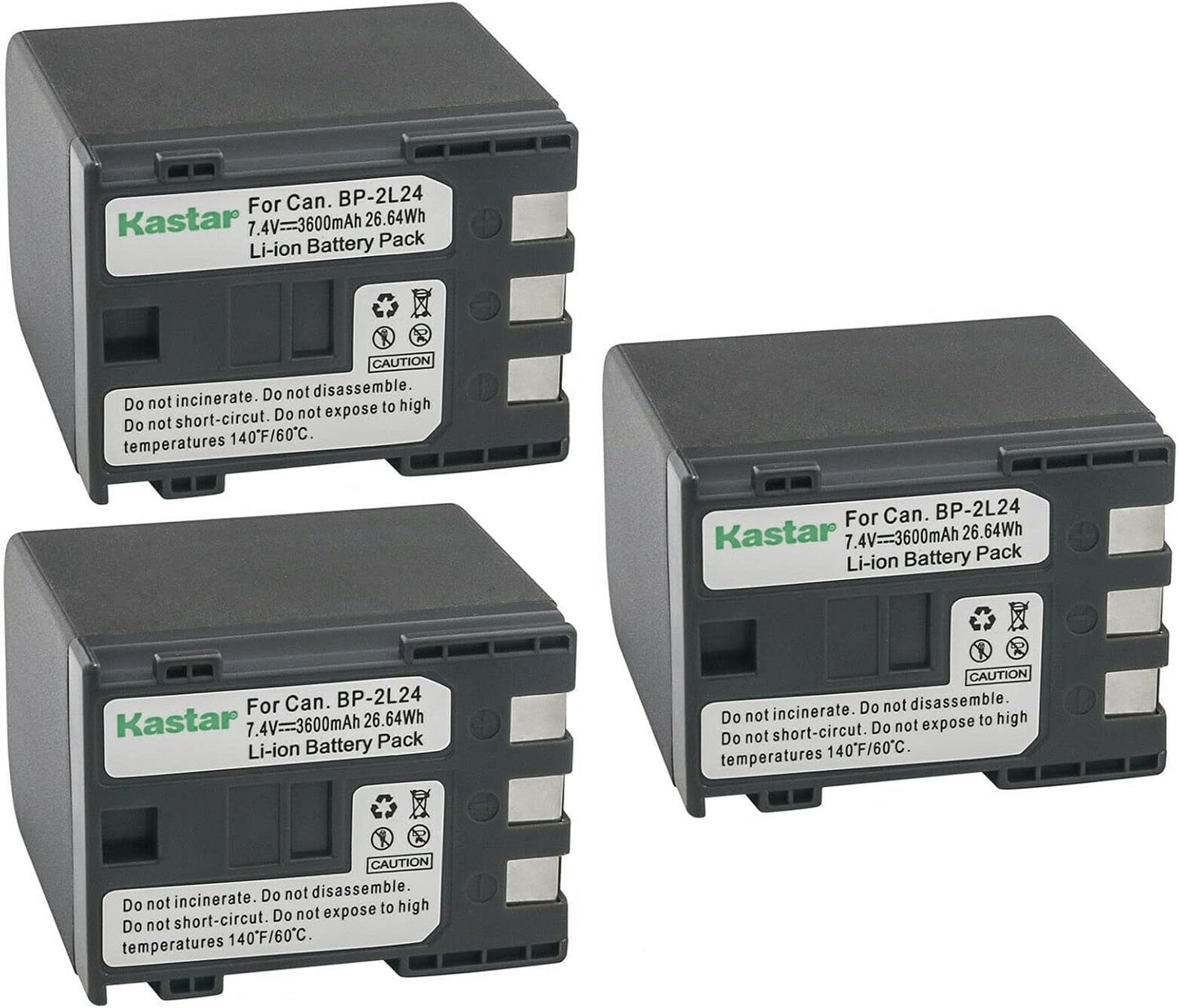 Kastar 3-Pack NB-2L24 Battery for Canon Cameras - High Capacity