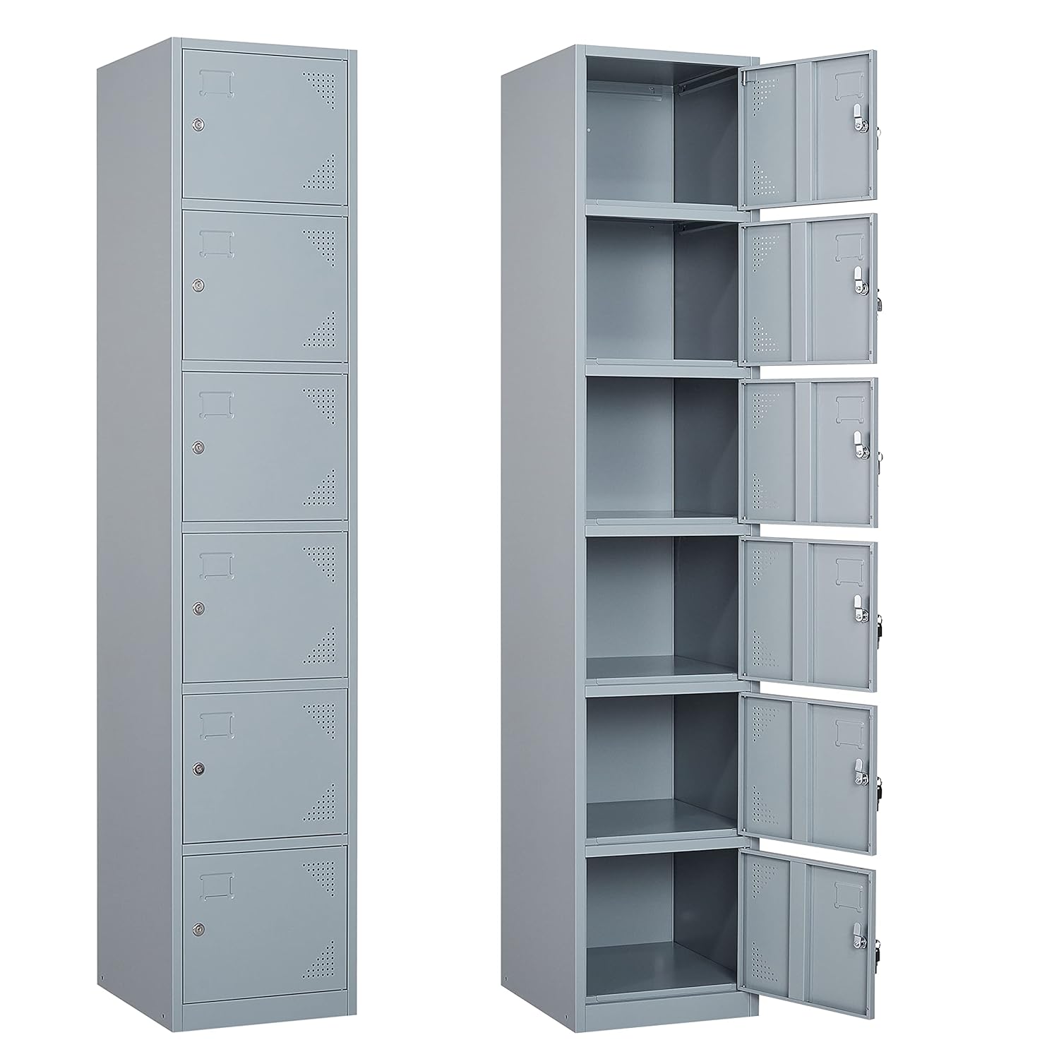 Yizosh Metal Locker with 6 Doors for School, Gym, Office Use