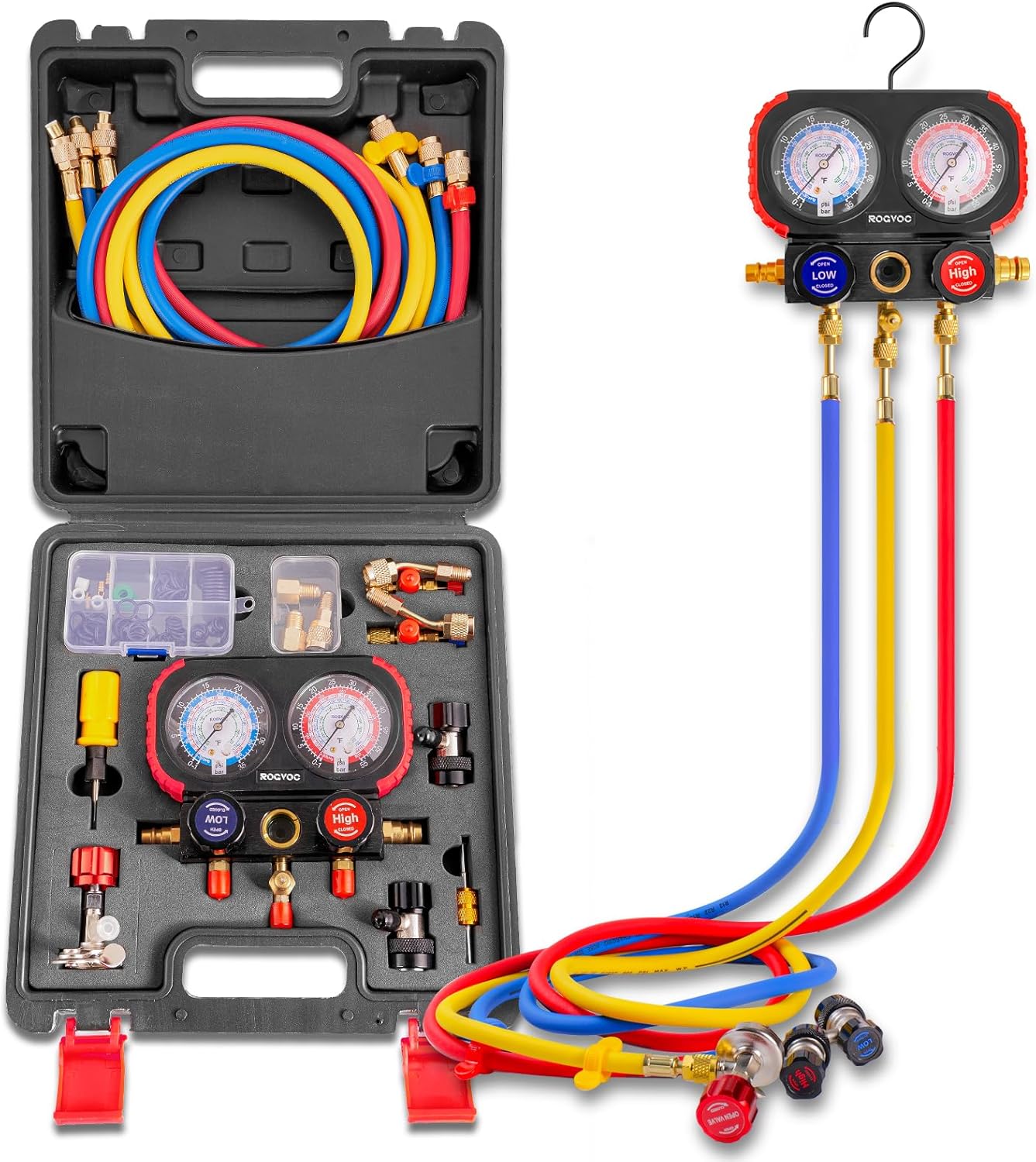 AC Gauges Set for R22 R410a R134a Refrigerant by Rogvoc
