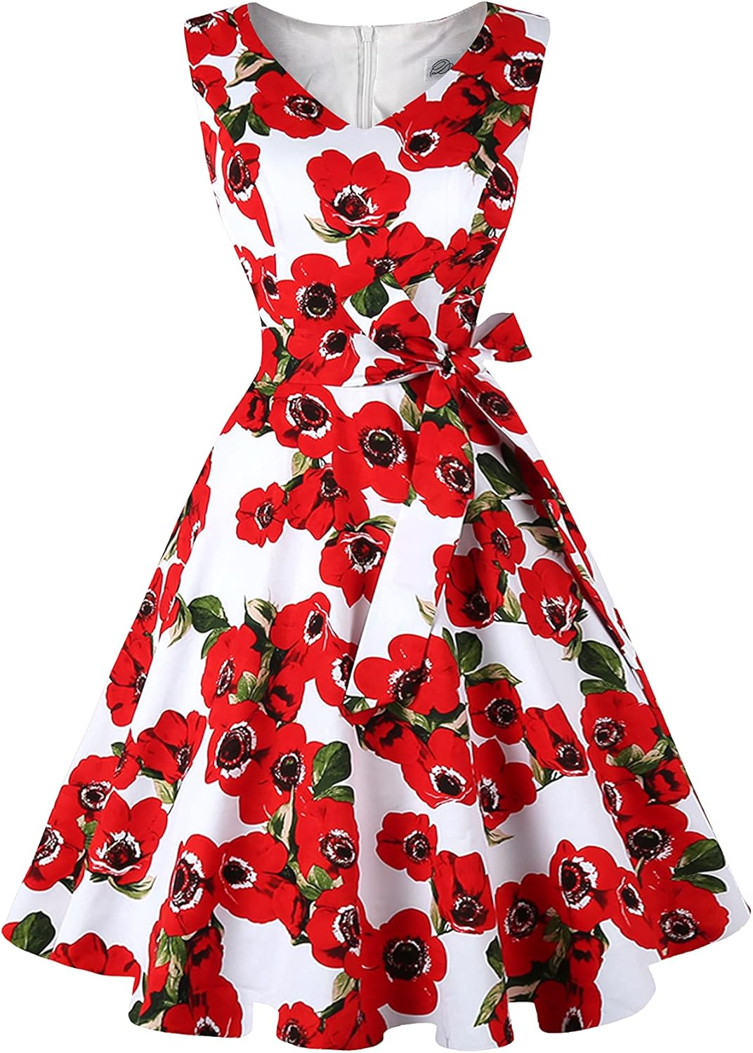 Vintage Sleeveless Cocktail Party Dress with Pockets for Women