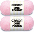 Caron One Pound Soft Pink Yarn 2-Pack - Value Worsted Weight