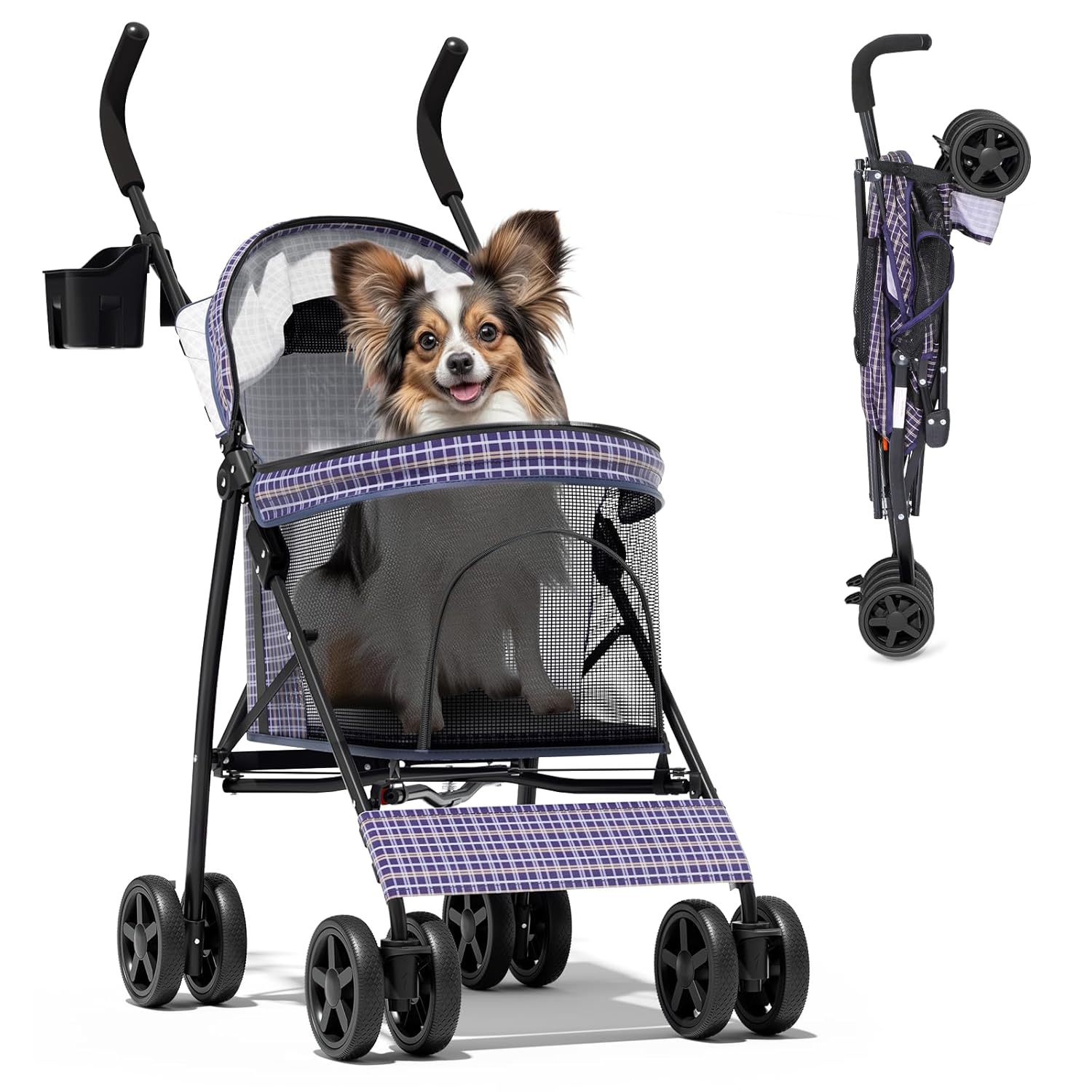 Magshion Compact Pet Stroller for Small-Medium Dogs and Cats