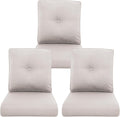 Outdoor Chair Cushions 3 Pack - Thick Water-Resistant 22x24 Back/Seat