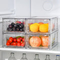 Clear Stackable Kitchen Storage Organizer 4Pack - Space-Saving Drawers