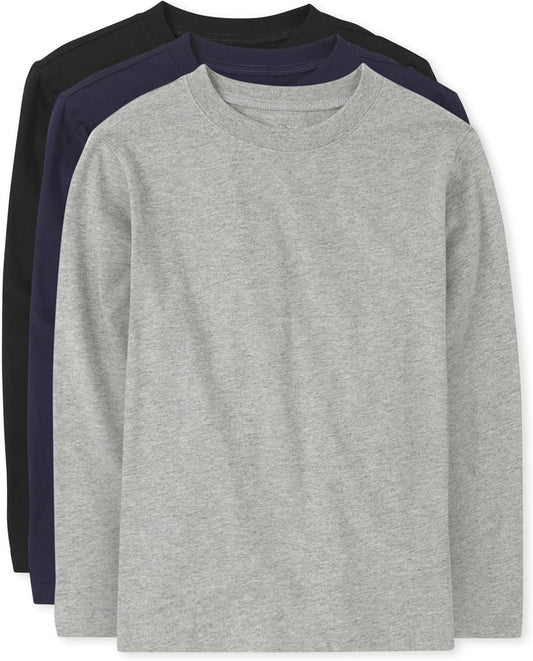 Boys Basic Long Sleeve Tee Multipack for Comfortable Layering
