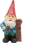 Charming 12 Inch Tall Welcome Outdoor Garden Gnome Statue