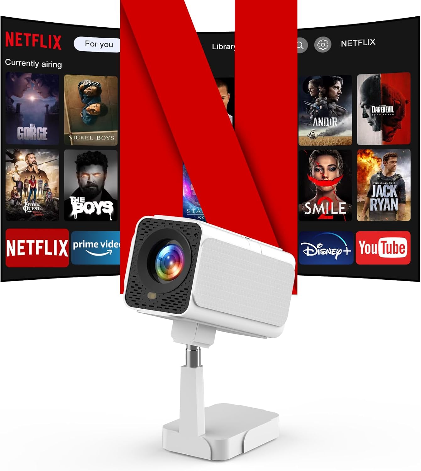 Portable PANSEBA Smart Projector: Crisp 4K Display