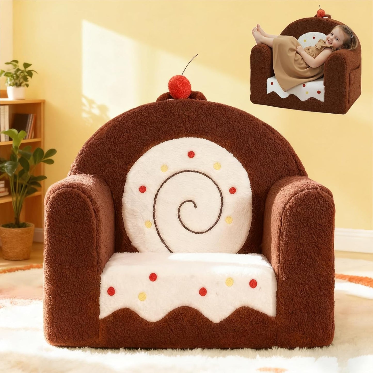 OUOZZZ Toddler Chair for Ages 16, Comfy Soft Sherpa Sofa