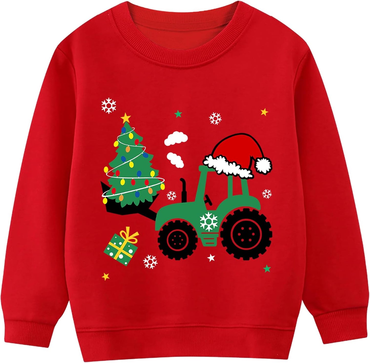 Santa Reindeer Truck Kids Xmas Sweatshirt
