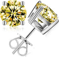 Moissanite Stud Earrings Screw Back 6.5mm Pair - D Color VVS1