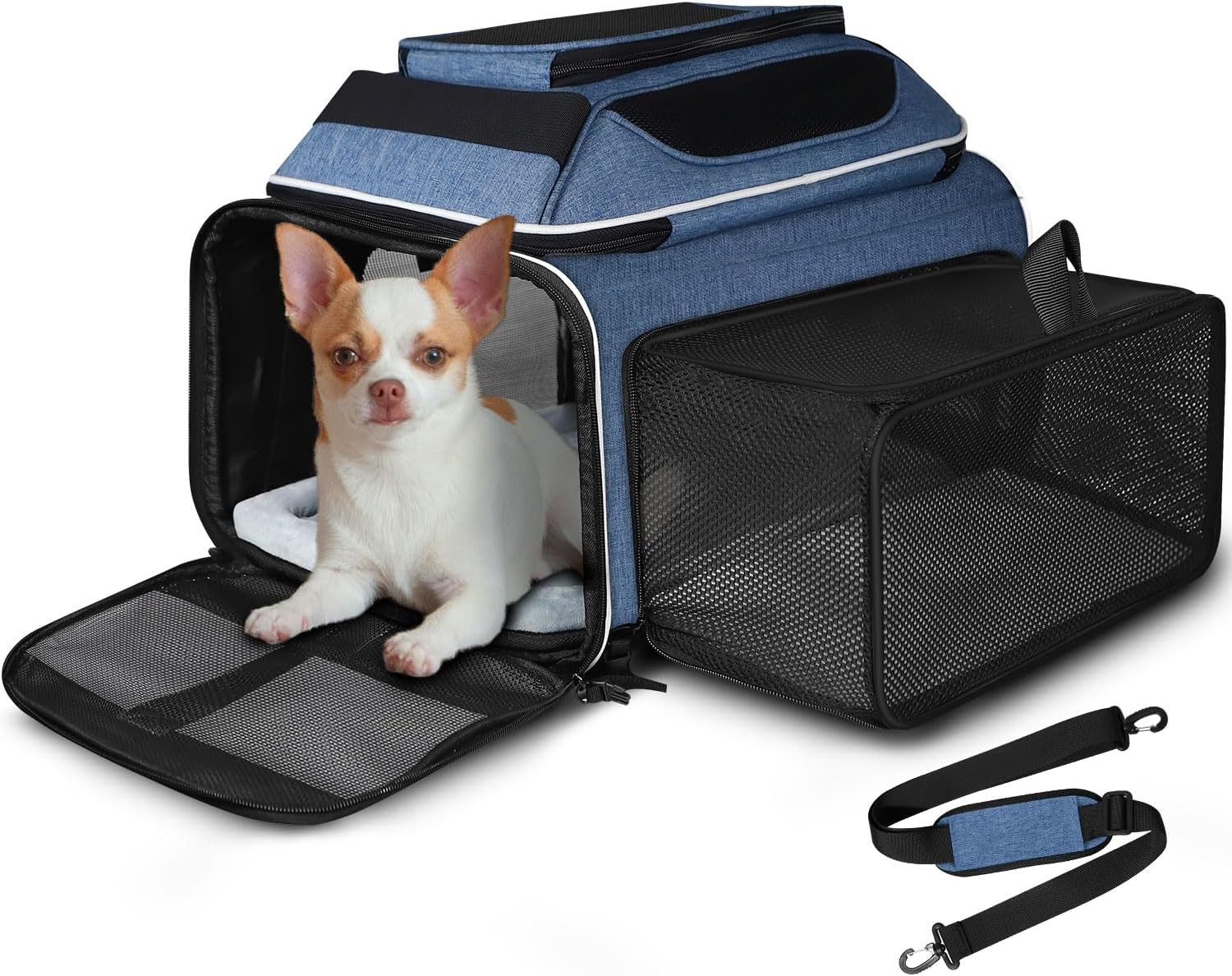 Petskd Expandable Pet Carrier for Small Cats and Dogs, 18x13x9.5