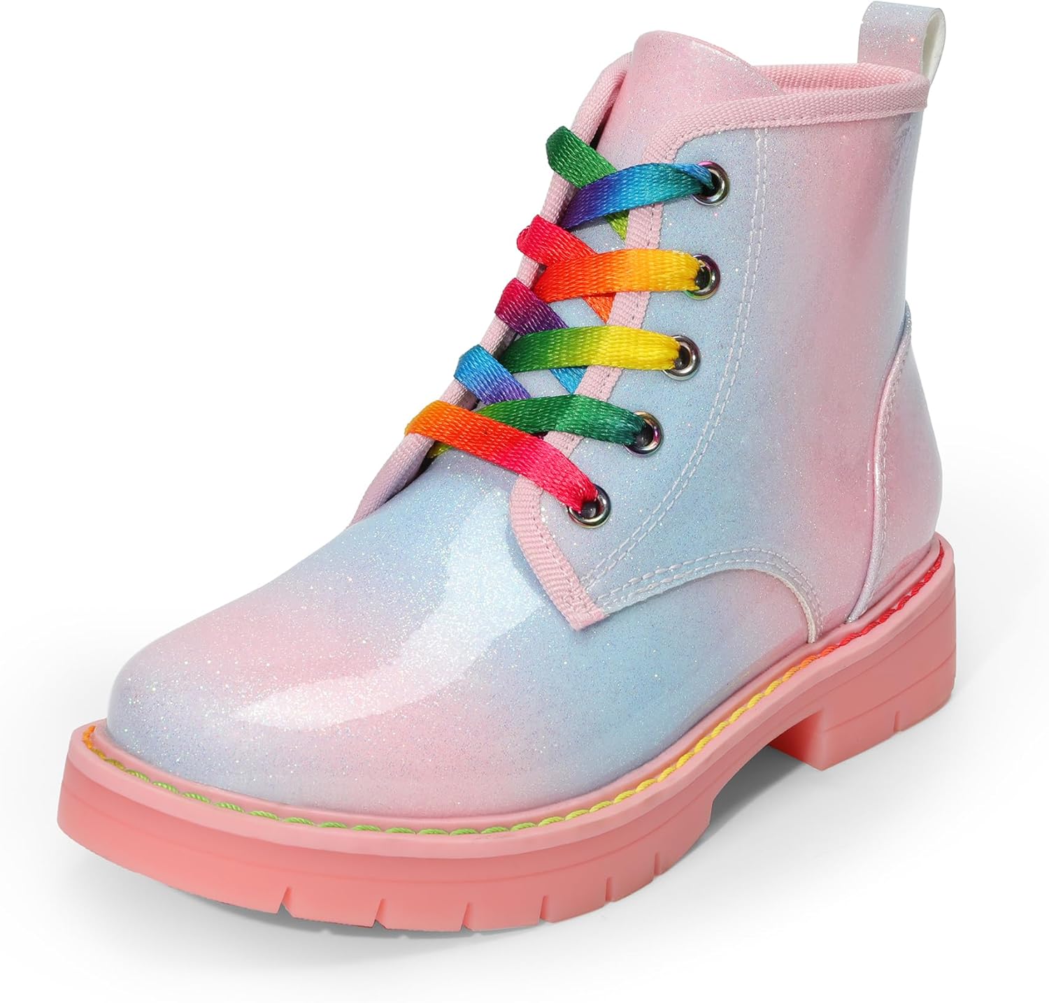 DREAM PAIRS Glitter Ankle Boots with Side Zipper for Kids