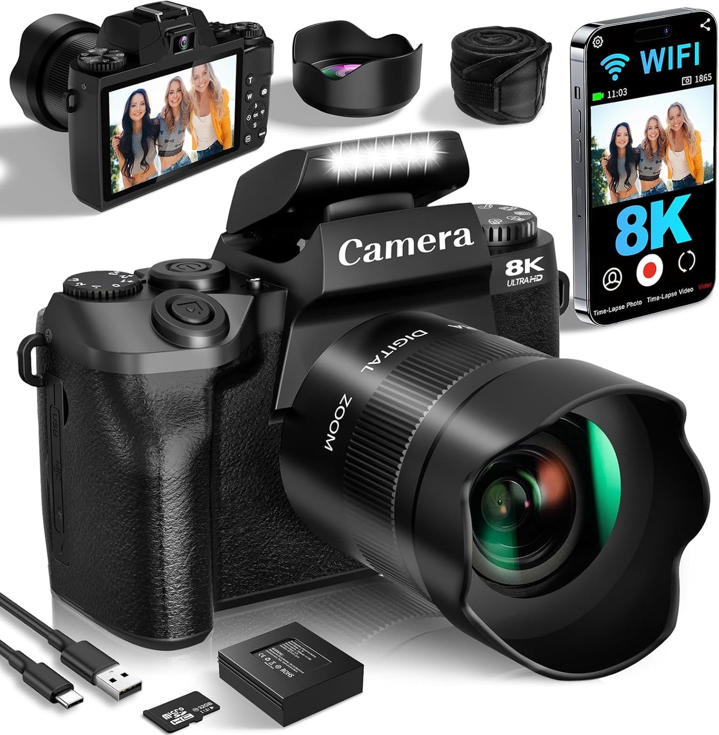 8K Digital Cameras for Photography with 64MP Vlogging Features