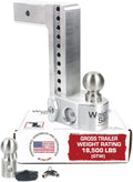 Adjustable 2.5ft Receiver Trailer Hitch with 10ft Drop - Built-In