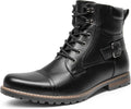 Men's Motorcycle Combat Boots Zipper Biker Boot - Classic Vintage Look