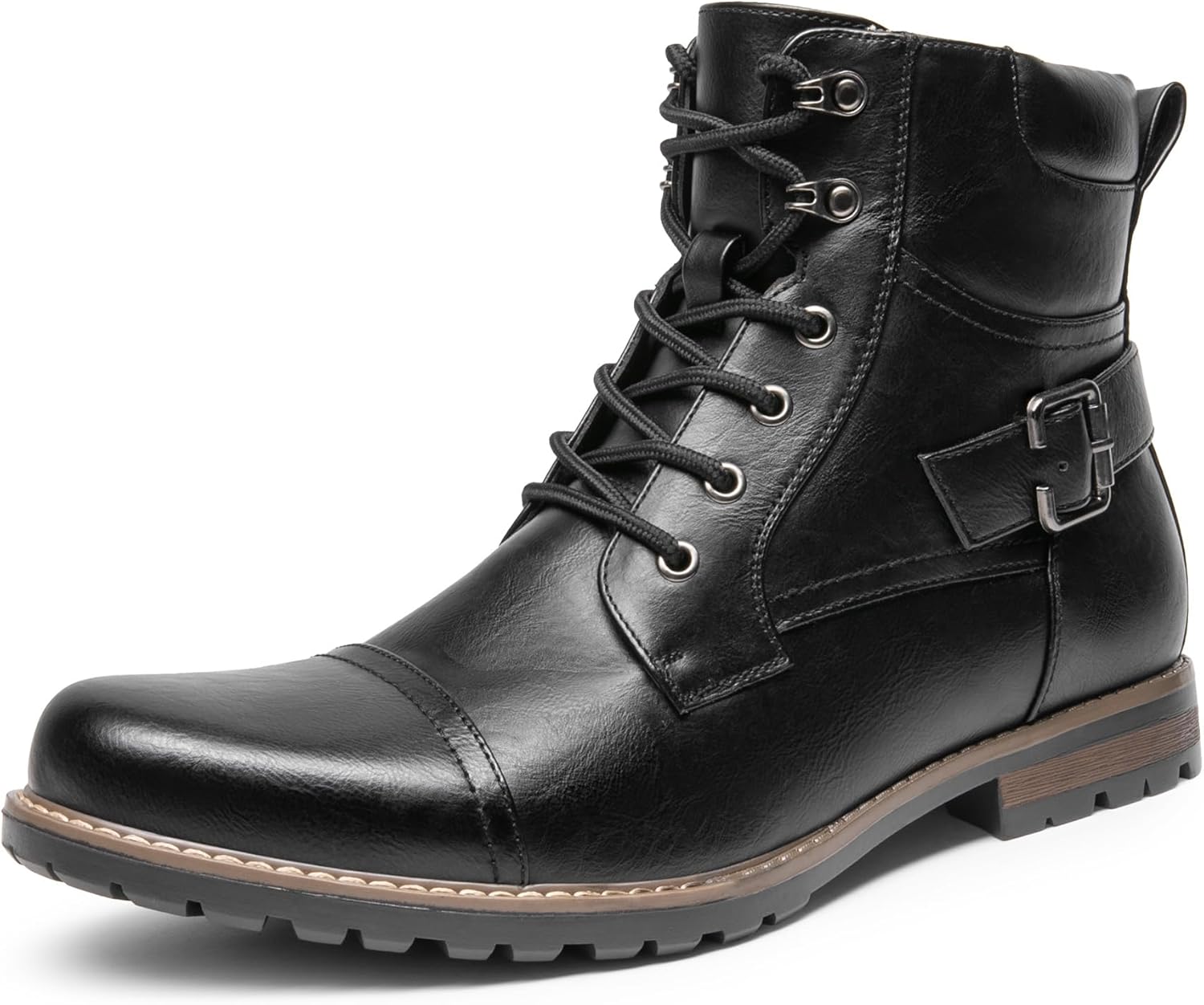 Bruno Marc Men's Motorcycle Combat Boots for Stylish Bikers