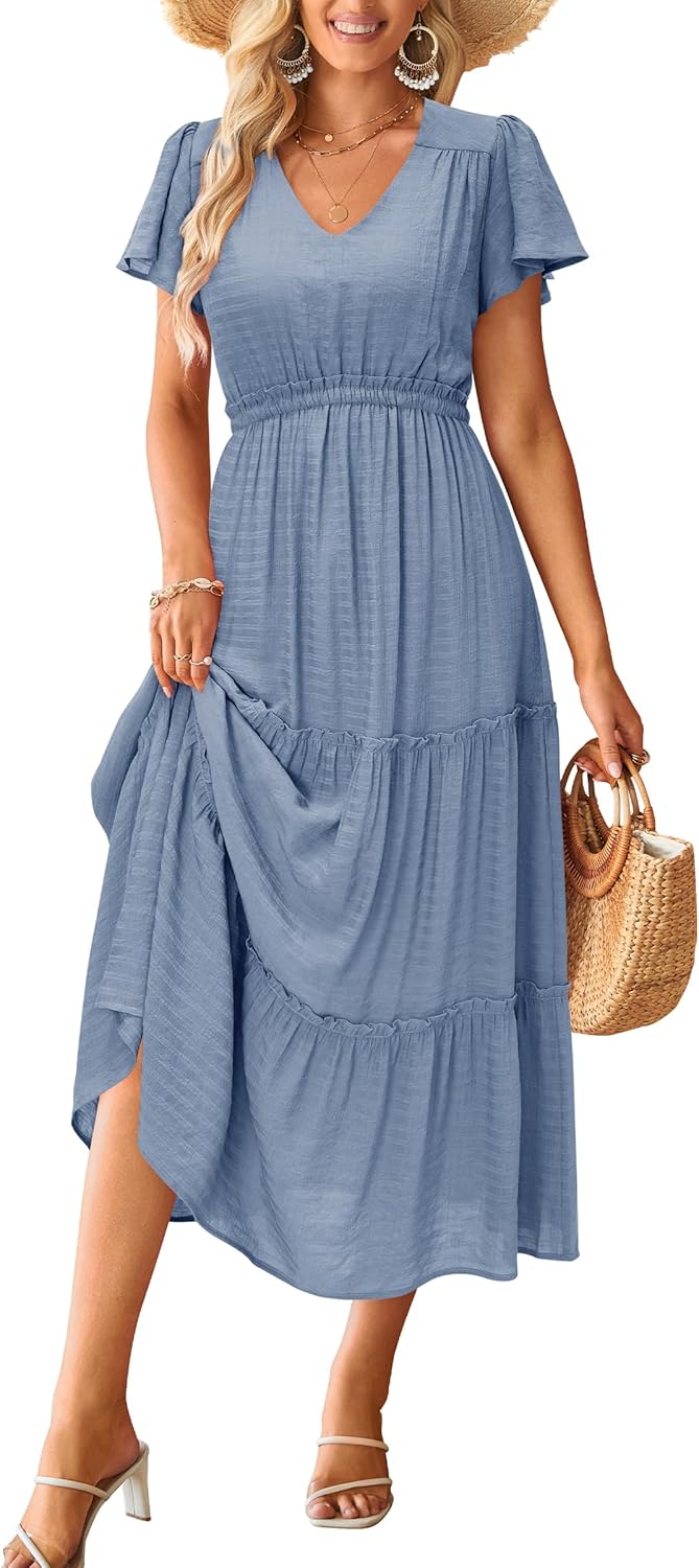 VOTEPRETTY Women's Boho Maxi Dress for Summer Weddings & Vacations