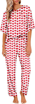 Ekouaer Womens Satin Silky Pajama Set - Lightweight Relaxed Fit