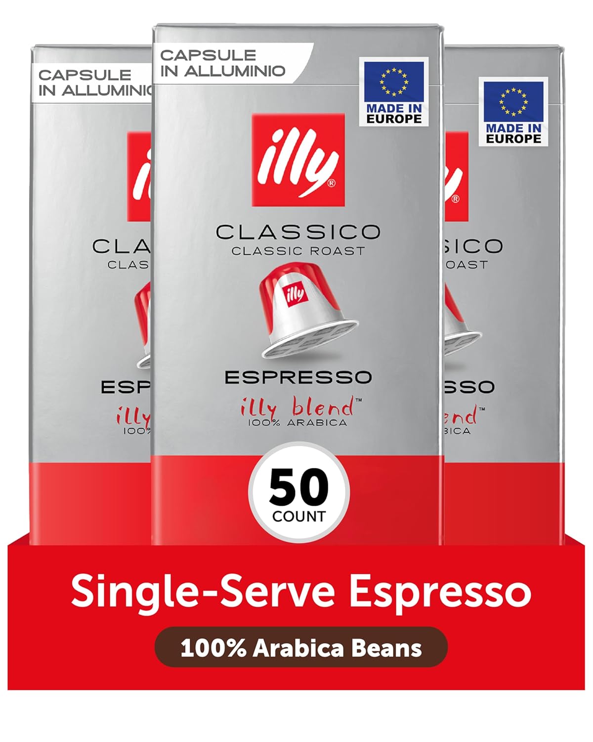 illy Aluminum Espresso Capsules for Nespresso Machines - 10 Count