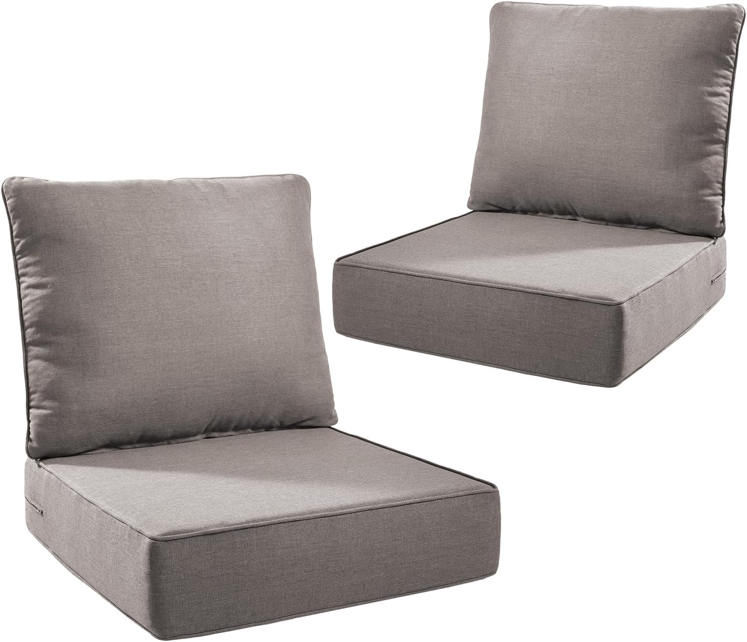 Outdoor Seat Cushion Set for Patio Furniture - Grey Comfort