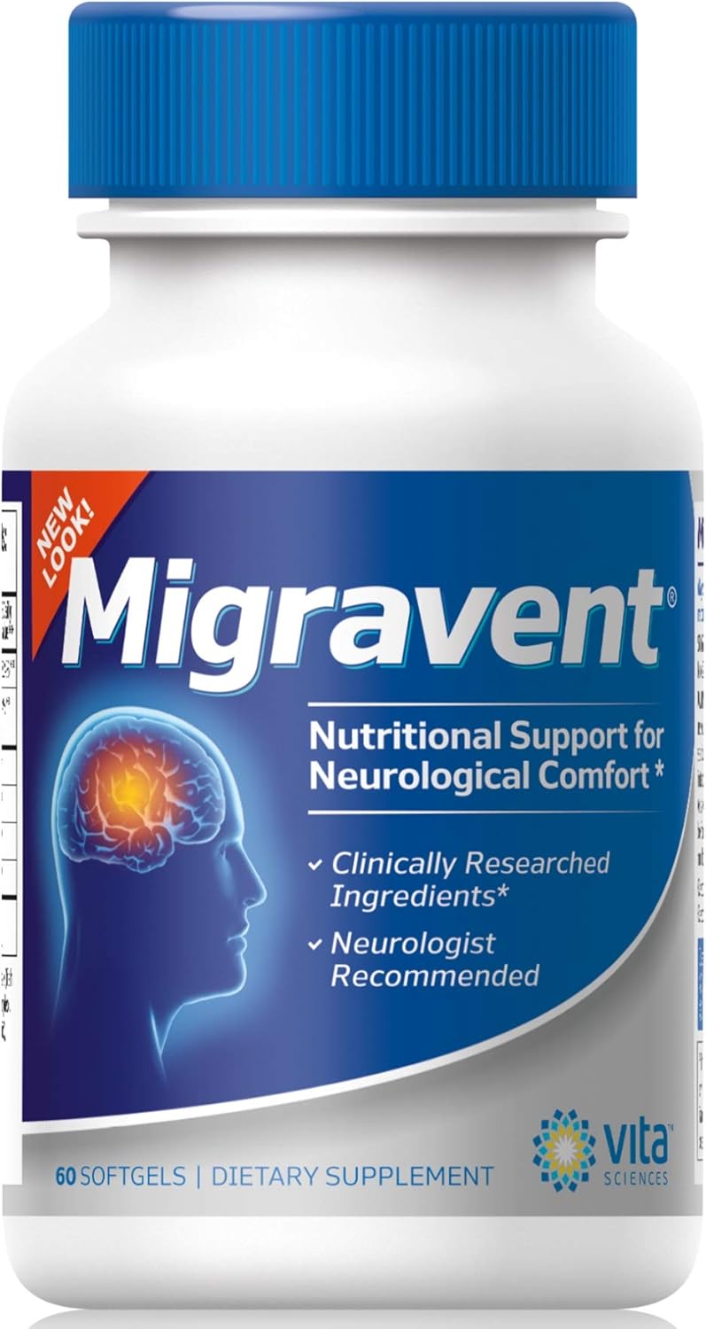 Migravent Migraine Relief Supplement with Vitamin B2 and CoQ10