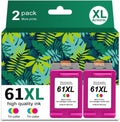 61XL Ink Cartridge (Color, 2 Pack) Replacement for HP 61XL - Value