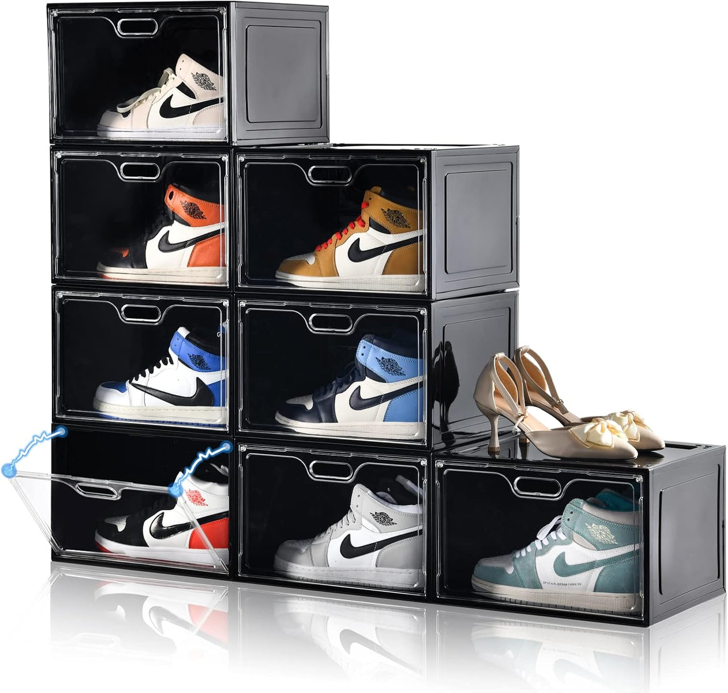 Large Stackable Shoe Storage Organizer for Up to US Size 13