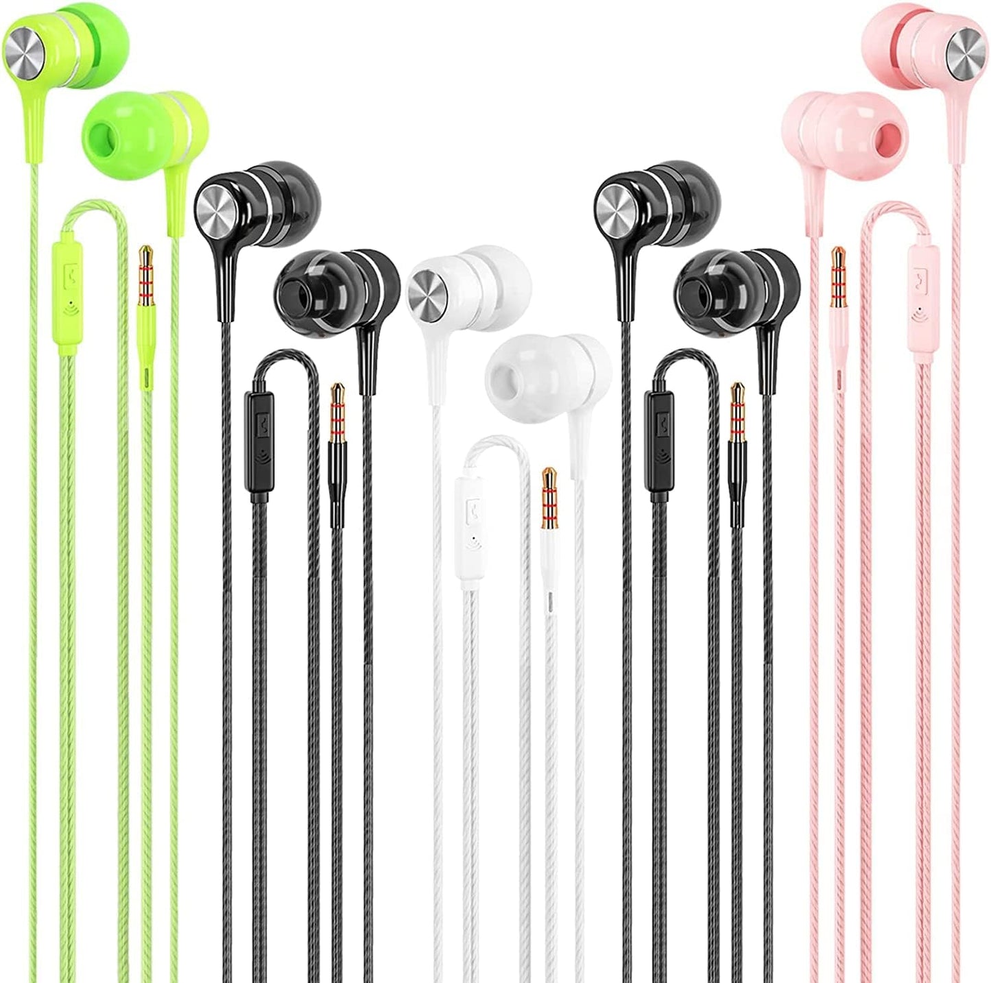 5 Pack Wired Earbuds: Heavy Bass, High Quality Sound! LWZCAM