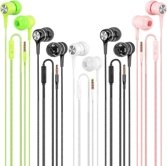 5 Pack Wired Earbuds: Heavy Bass, High Quality Sound! LWZCAM