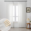 Off White Sheer Pinch Pleated Curtain Panel 52 x 96 in - Light