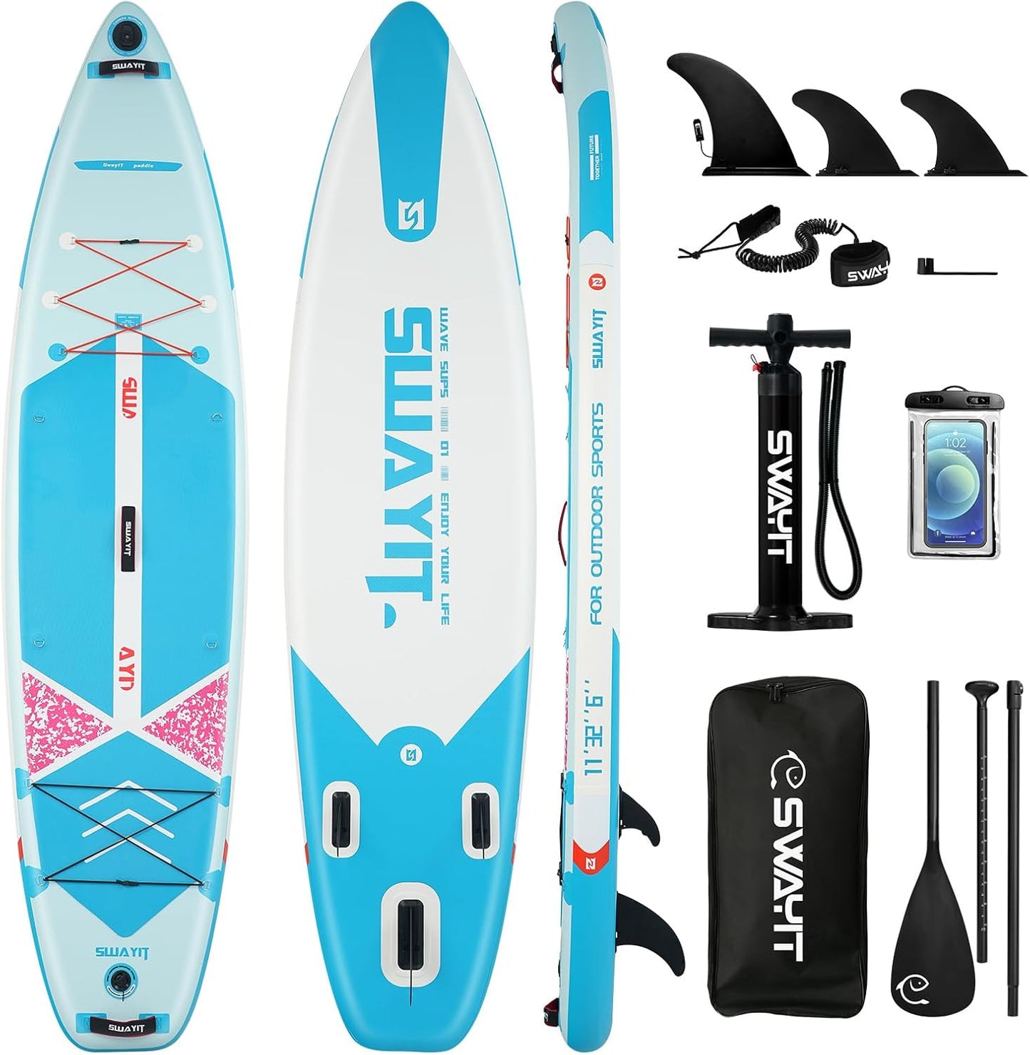 Inflatable Stand Up Paddle Board for Adults & Youth - 33in Wide