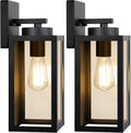 Outdoor Wall Light Fixtures Matte Black - Durable 2-Pack