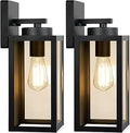 Outdoor Wall Light Fixtures Matte Black 2-Pack - Durable Porch Sconces
