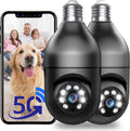 Light Bulb Security Cameras Wireless Outdoor 2K Dual WiFi - Easy
