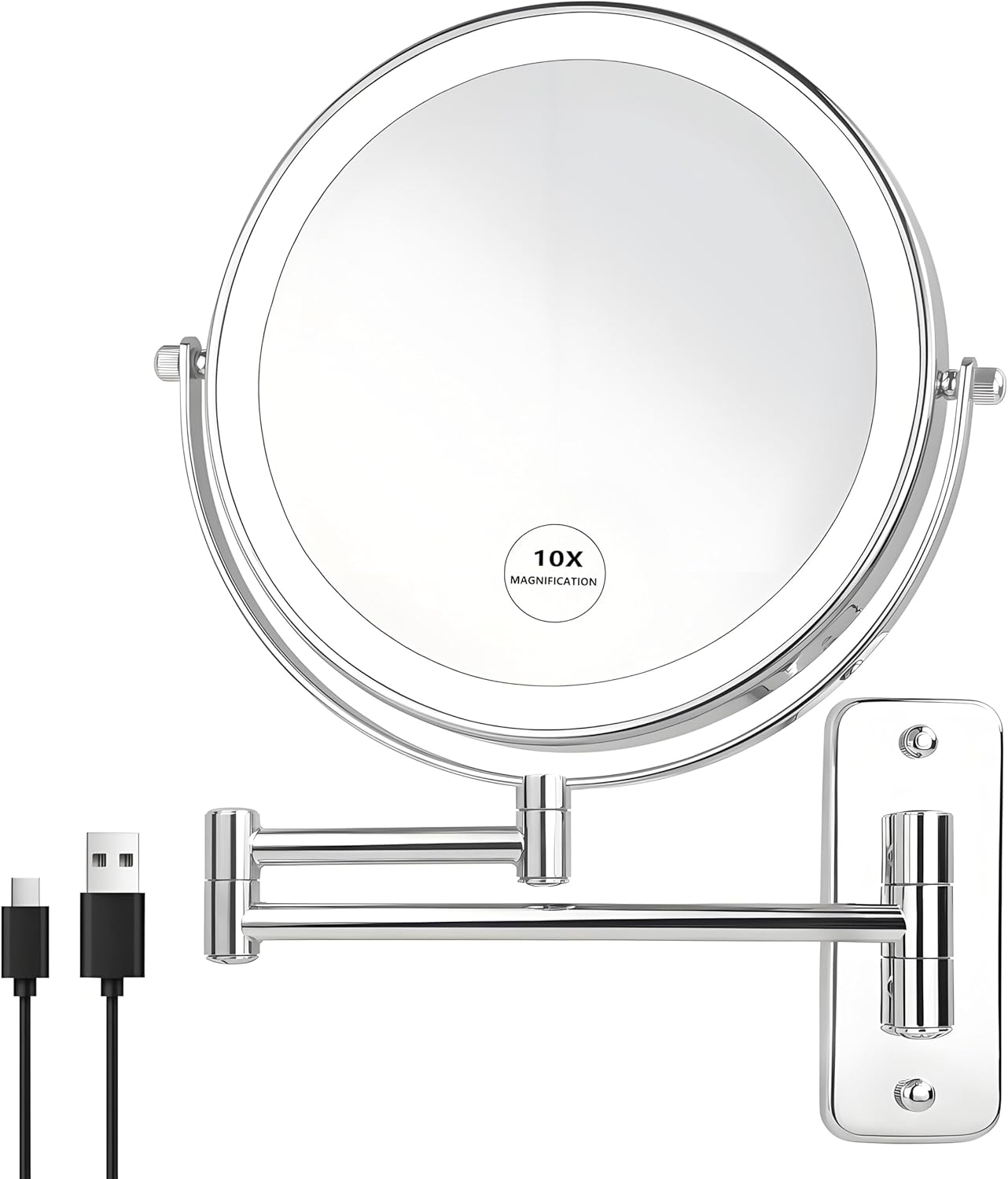 Lighted Makeup Mirror with 3 Color Lights and 10X Magnification