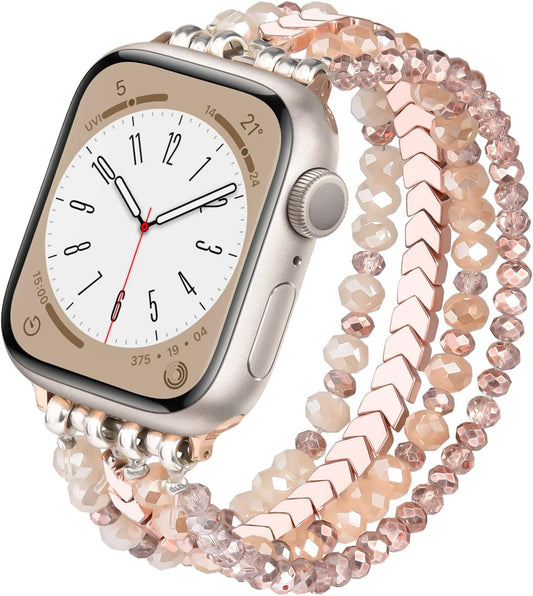Rose Gold Beaded Bracelet for Apple Watch 38-42mm