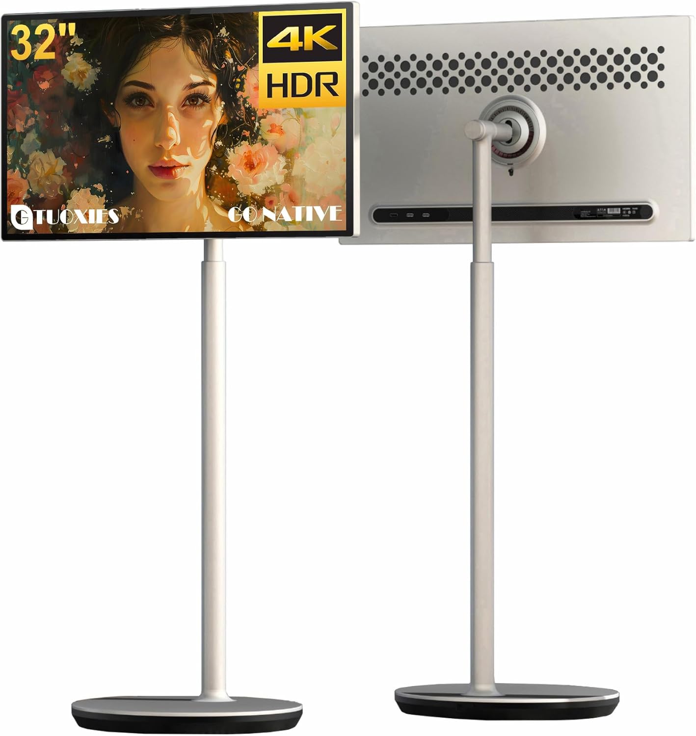 Ultimate Portable 4K Touch Monitor - Swivel & Rotatable, Built-in Battery, Stereo Speakers