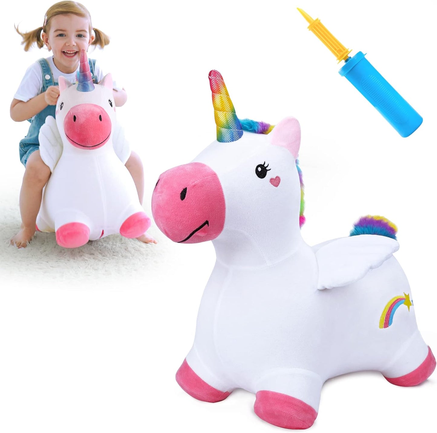 Inflatable Hopping Unicorn: Fun Ride for Toddlers