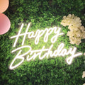Happy Birthday Neon Sign 22.4x13.8 in - Portable USB Light for Parties