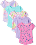 Girls Short Sleeve Knit T-Shirt 5-Pack - Colorful Everyday Tees