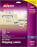 Full Sheet Frosted Clear Labels 8.5 x 11 in - 25 Sheets for Inkjet